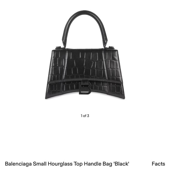 Authentic Balenciaga black hourglass top handle size small - Picture 2 of 8